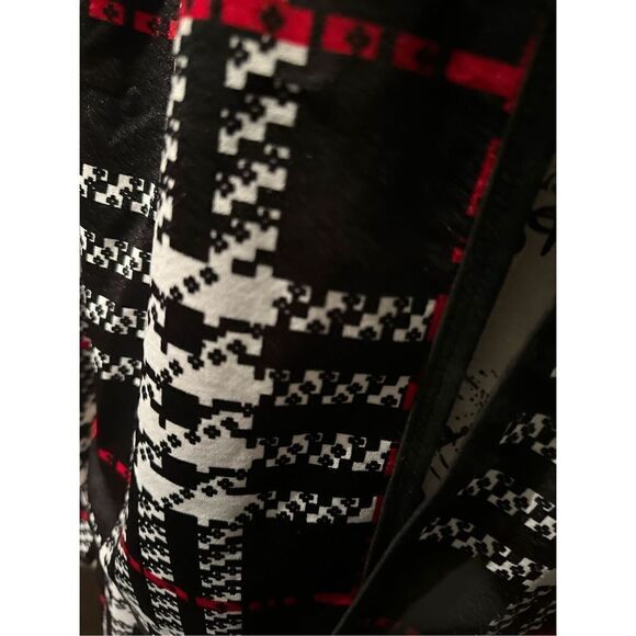 Two piece plaid open front jacket, casual contrast, trim. Pull on skirt with str - Picture 8 of 16